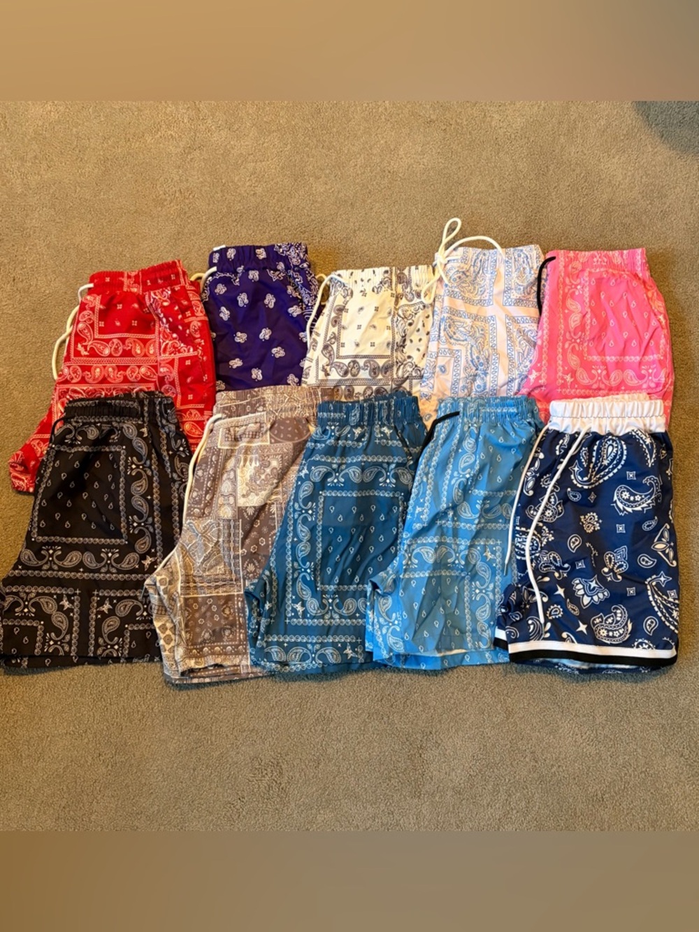 SHEIN Bandana Print Athletic Shorts Youth Boys Bundle Lot